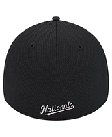 New Era Men's Black Washington Nationals Active Dash Mark 39THIRTY Flex Hat