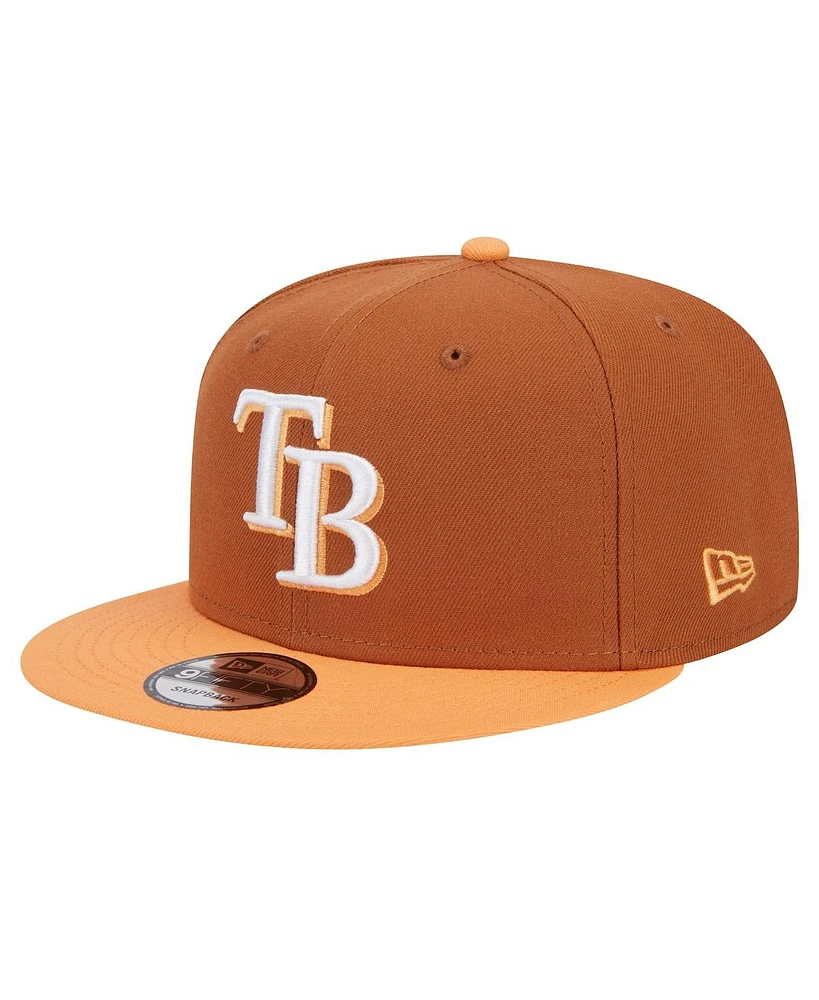 New Era Men's Brown Tampa Bay Rays Spring Color Two-Tone 9FIFTY Snapback Hat