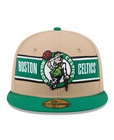 New Era Men's Tan/Kelly Green Boston Celtics 2024 Nba Draft 59FIFTY Fitted Hat