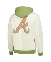 New Era Men's Cream/Green Atlanta Braves Color Pop Pullover Hoodie