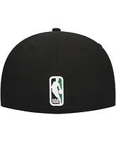 New Era Men's Black Boston Celtics Blackout Shadow Logo 59FIFTY Fitted Hat