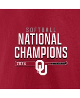 Fanatics Men's and Women's Crimson Oklahoma Sooners 2024 Ncaa Softball Women's College World Series Champions Schedule T-Shirt