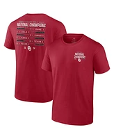 Fanatics Men's and Women's Crimson Oklahoma Sooners 2024 Ncaa Softball College World Series Champions Schedule T-Shirt