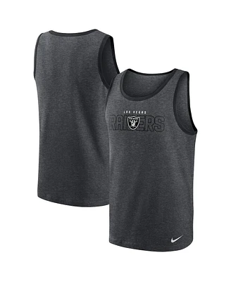 Nike Men's Heathered Charcoal Las Vegas Raiders Tri-Blend Tank Top