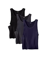 KingSize Big & Tall Ribbed Cotton Tank Undershirt 3-Pack