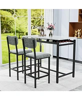 Streamdale Furniture Durable & Cozy Dining Chair Set with Premium Cushions and Sturdy Steel Frame