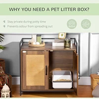 Streamdale Furniture Spacious Cat Litter Cabinet with Storage, Plush Cushion, and Magnetic Doors