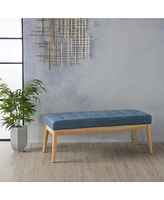 Streamdale Furniture Mid-Century Modern Upholstered Bench with Button-Tufting