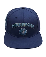 Pro Standard Men's Navy Minnesota Timberwolves Stacked Logo Wool Snapback Hat