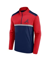 Fanatics Men's Navy Atlanta Braves Unstoppable Quarter-Zip Top