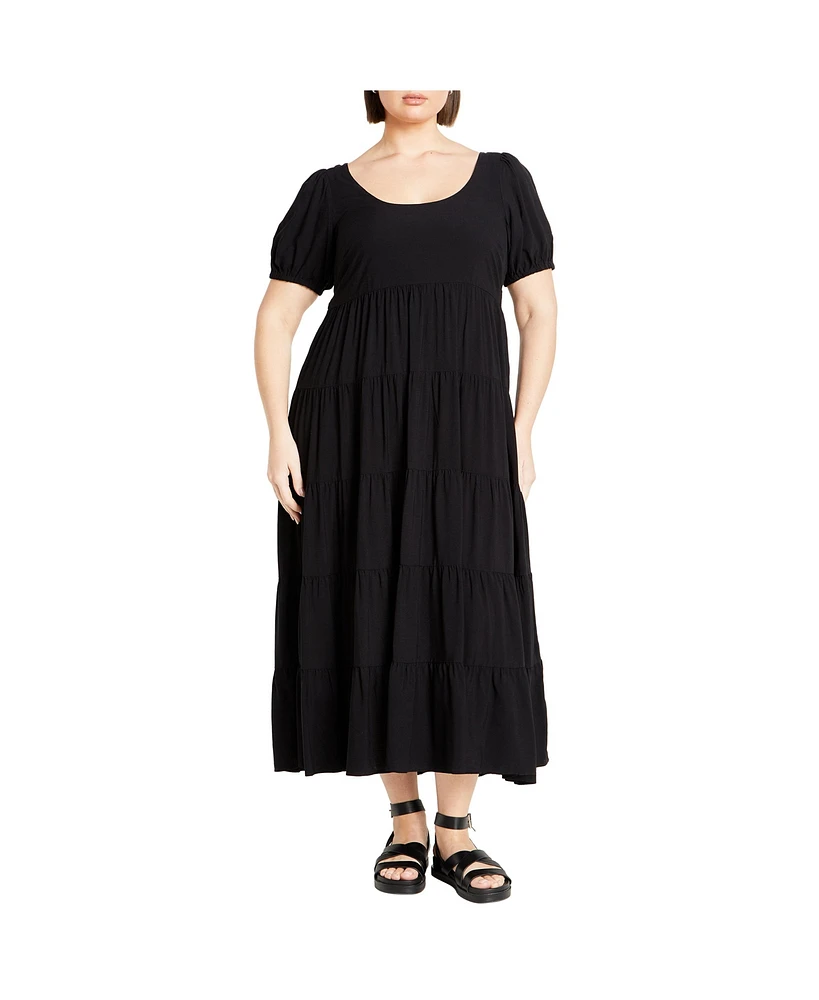 City Chic Plus Mila Plain Dress