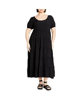 City Chic Women's Mila Plain Dress