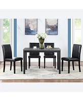 Simplie Fun Elegant 5-Piece Dining Set with Acrylic Crystal Accents