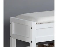 Rouen Seating Bench with Shoe Storage, White