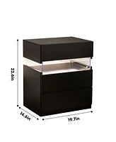 Streamdale Furniture Dreamy Led Nightstand Illuminate Your Nights & Decor Your Room