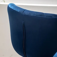 Upholstered Adjustable Swivel Barstools in Blue, Set of 2