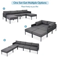 Modular Outdoor Aluminum Sofa with 250 lbs/Seat Capacity