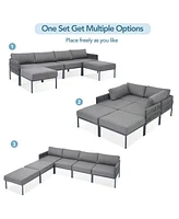 Streamdale Furniture Modular Outdoor Aluminum Sofa with 250 lbs/Seat Capacity