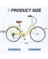 Streamdale Furniture 7 Speed, Steel Frame, Multiple Colors 24 Inch Ladies Bicycle