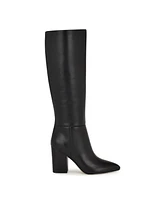 Nine West Women's Peachey Block Heel Pointy Toe Knee High Boots