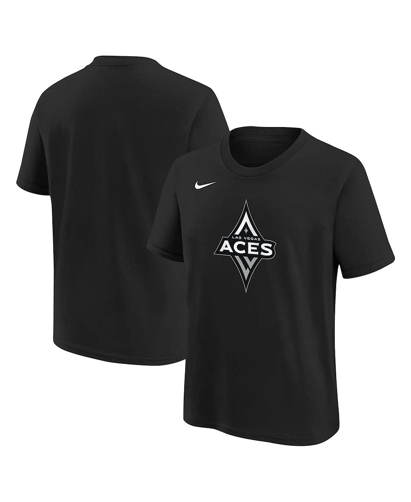 Nike Big Boys and Girls Black Las Vegas Aces Essential Logo T-Shirt