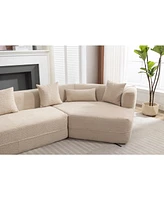 Simplie Fun Timeless and Chic Modular Sectional Sofa in Crocheted Yarn Fabric