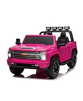 Simplie Fun Official Licensed 24V Chevrolet Silverado Ride-On Truck with 4WD