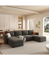 Spacious and Versatile Sectional Sofa with Storage and Ottoman Options