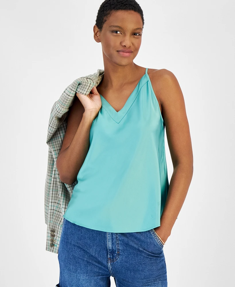 On 34th Women's Satin Double V-Neck Tank, Created for Macy's