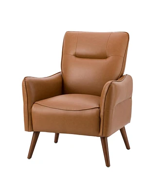 Judkins Modern Upholstery Armchair with Solid Wood Legs