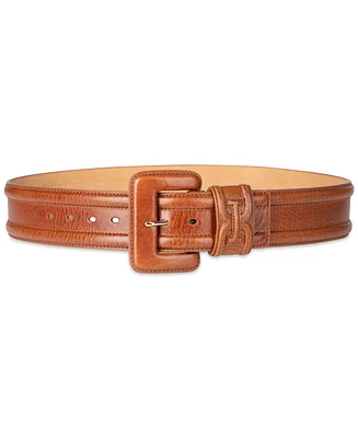 Sam Edelman Women's Leather Wrapped Buckle Belt