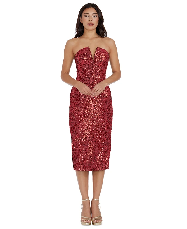 Home | Dress the Population Women's Perla Strapless Sequined at Plaza Las  Americas in San Juan, PR