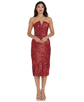 Dress the Population Women's Perla Strapless Sequined Dress