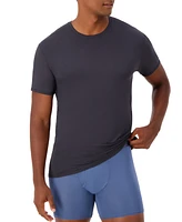 Hanes Originals Ultimate Men's SuperSoft Crewneck T-Shirt, Black/Gray, 2-Pack