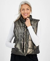 Id Ideology Women's Metallic Puffer Vest, Created for Macy's