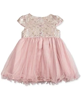 Rare Editions Baby Girls Brocade & Mesh Social Dress