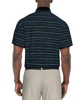 Pga Tour Men's Broken Stripe Jacquard Short0Sleeve Golf Polo Shirt