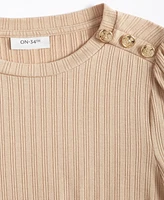 On 34th Women's Long-Sleeve Button-Shoulder Knit Top, Created for Macy's