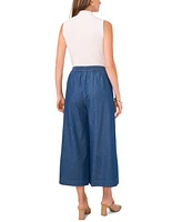 Vince Camuto Women's Cotton Pull-On Wide-Leg Cropped Pants