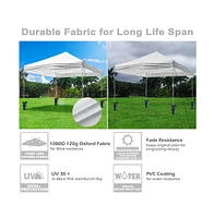 InstaHibit 10x10 Ft Pop up Canopy Top with 4 Sand Weight Bags Outdoor Camping