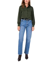 Vince Camuto Women's Long-Sleeve Satin Button-Front Top