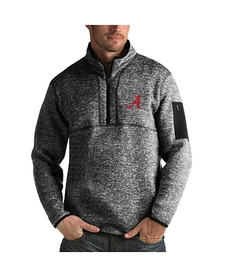 Antigua Men's Black Alabama Crimson Tide Fortune Half-Zip Sweatshirt