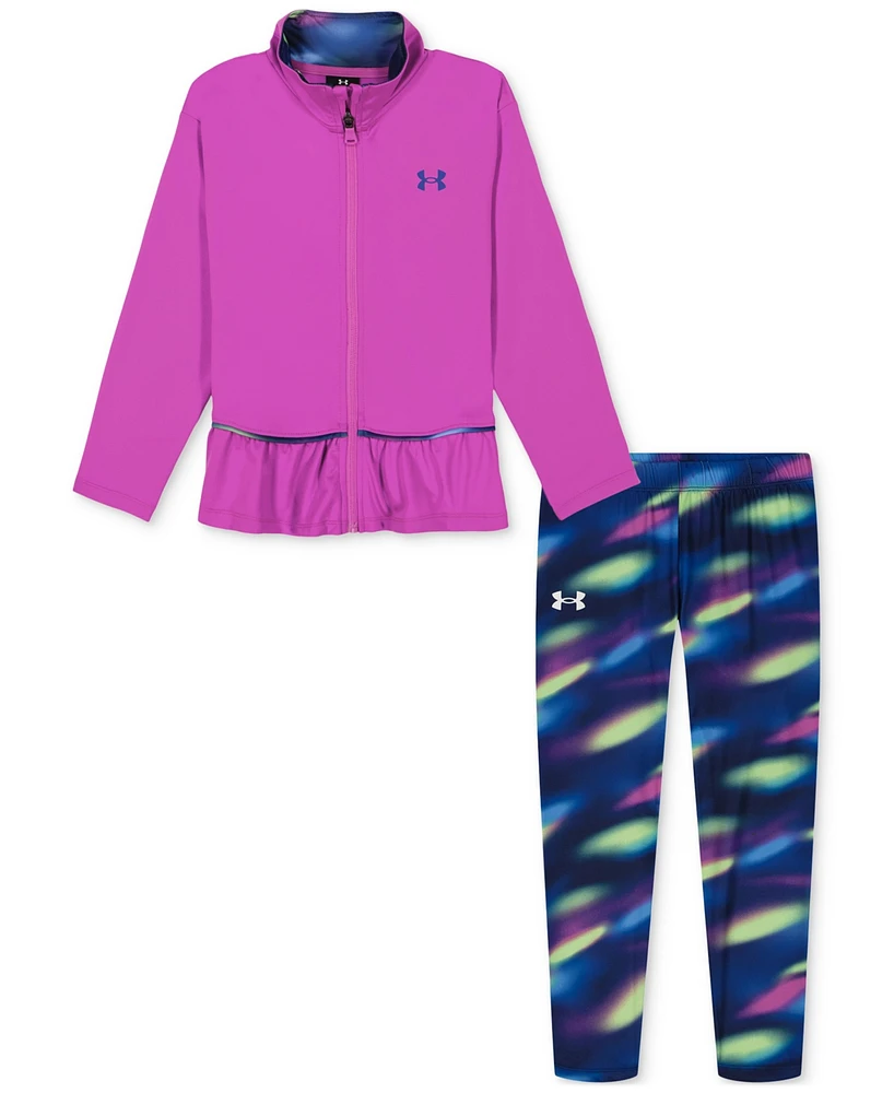 Under Armour Toddler & Little Girls Printed Full-Zip Jacket Leggings, 2 Piece Set