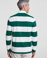 Club Room Men's Outdoors Regular-Fit Stripe Long-Sleeve Rugby Shirt, Created for Macy's