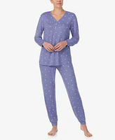 Ellen Tracy Women's Printed Long-Sleeve Pajama Set