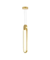 Cwi Lighting Pulley 4 in Led Satin Gold Mini Pendant