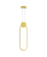 Cwi Lighting Pulley 4 in Led Satin Gold Mini Pendant