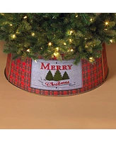 Gerson Internationall Merry Christmas Buffalo Plaid Tree Collar