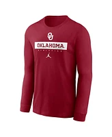 Jordan Men's Crimson Oklahoma Sooners 2024 Sideline Legend Performance Long Sleeve T-Shirt