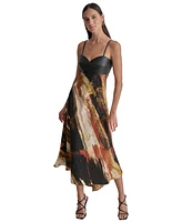 Dkny Women's Printed Satin Midi Dress